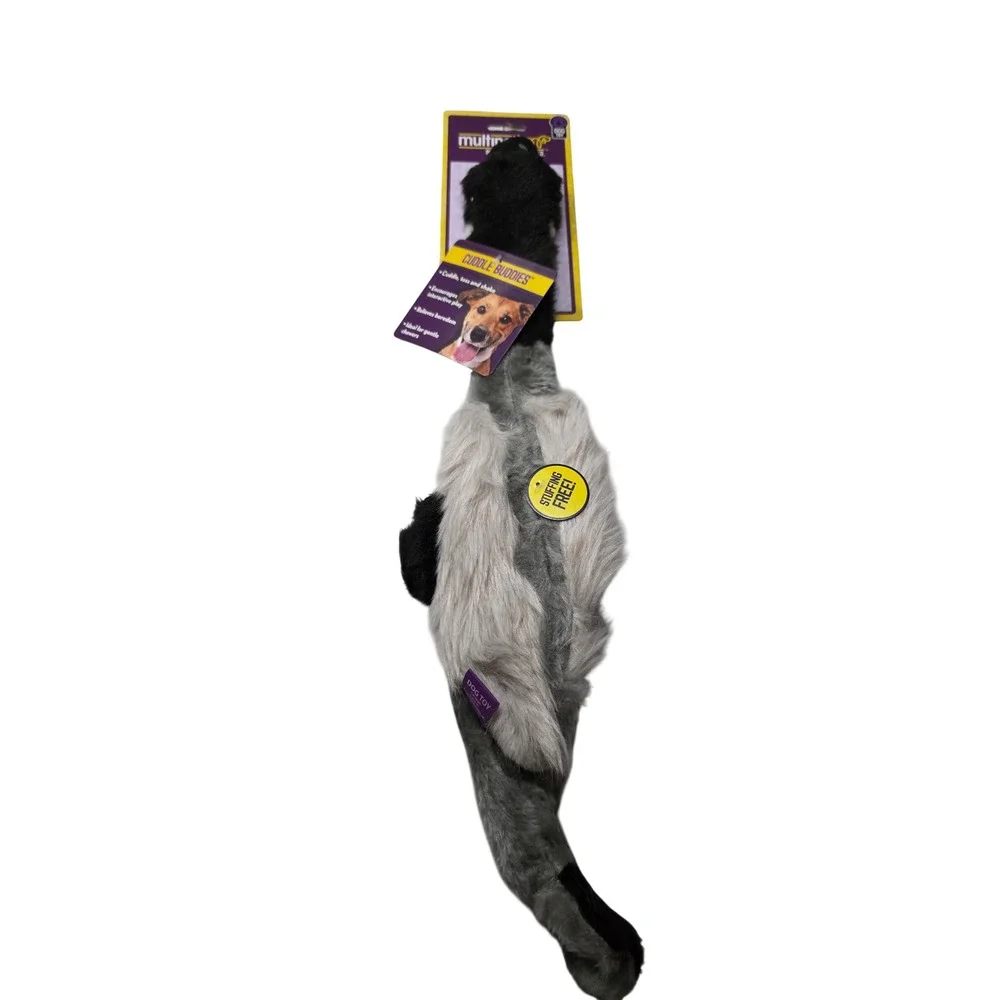 Multipet Cuddle Buddies Empty Nesters Gray Goose Stuffing Free Dog Toy NEW